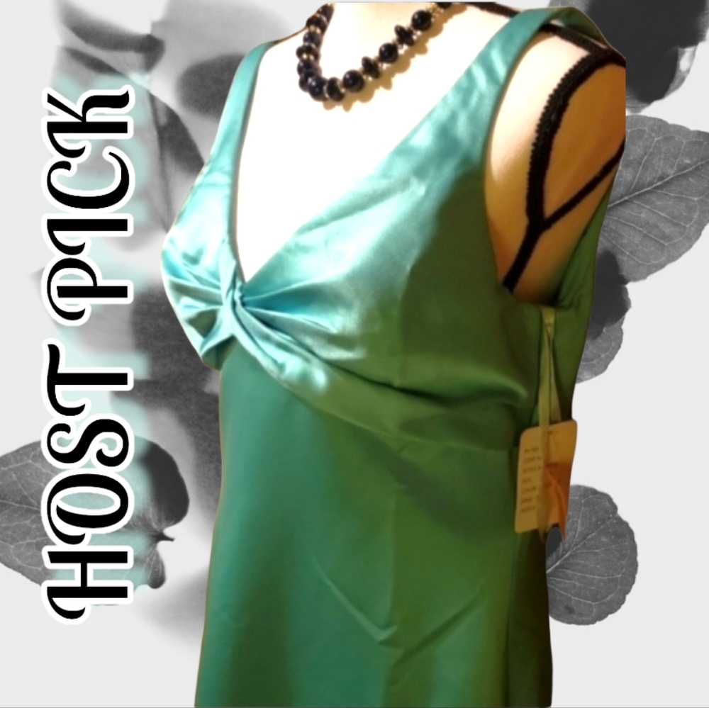 3X HOST PICK 😊 Vtg Da Vinci Sea Mist Wedding Party Evening Gown